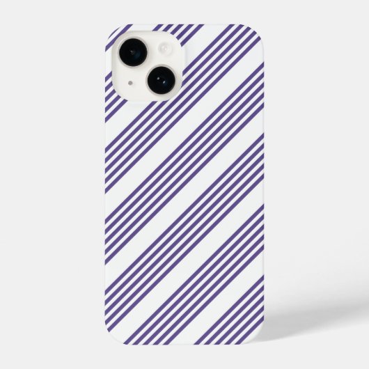 Ultraviolet en wit vijf strips iPhone hoesje (Achterkant)