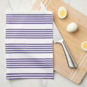 Ultraviolet en wit vijf strips theedoek (Quarter Fold)