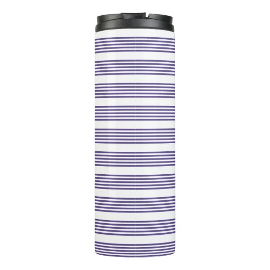 Ultraviolet en wit vijf strips thermosbeker (Achterkant)