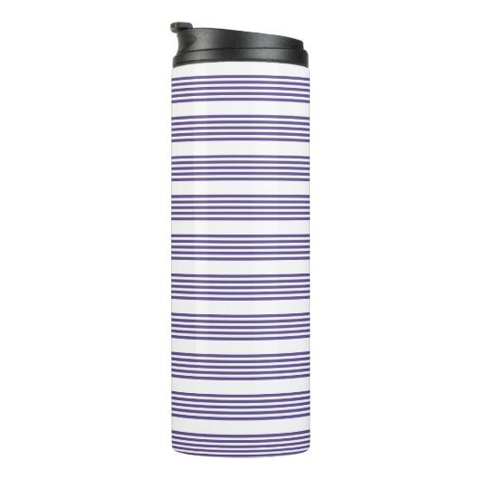 Ultraviolet en wit vijf strips thermosbeker (Geroteerd rechts)