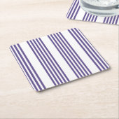 Ultraviolet en wit vijf strips vierkante kartonnen onderzetter (Schuin)