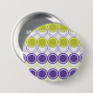 Ultraviolette en groene cirkels ronde button 7,6 cm
