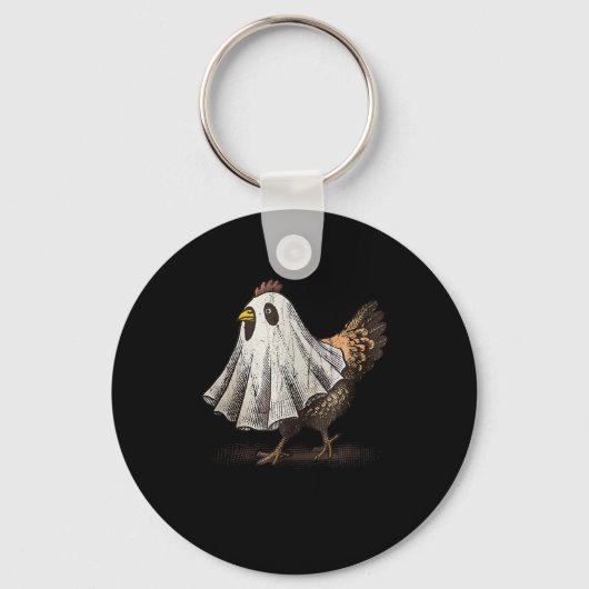 Ultrygeist Chicken, Chicken Ghost, Funny Halloween Sleutelhanger (Voorkant)