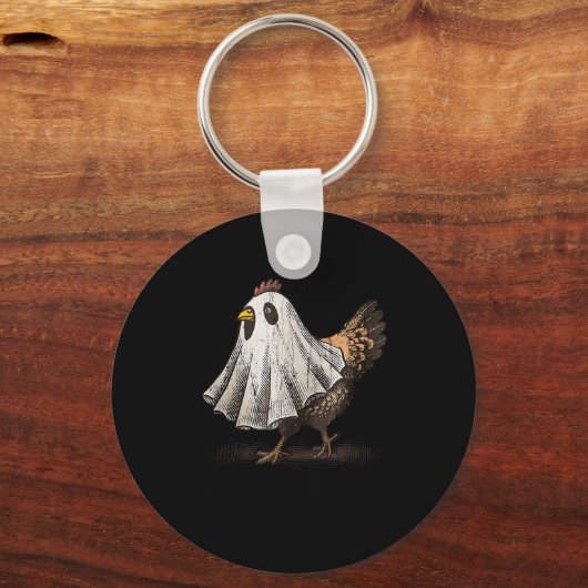 Ultrygeist Chicken, Chicken Ghost, Funny Halloween Sleutelhanger (Voorkant)