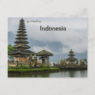 Ulun Danu Beratan Tempel Bali Indonesië Briefkaart