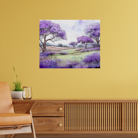 Ulupalakua Jacaranda Bomen Poster (Woonkamer 2)