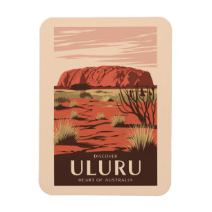 Uluru Australia Travel Art Vintage Magneet