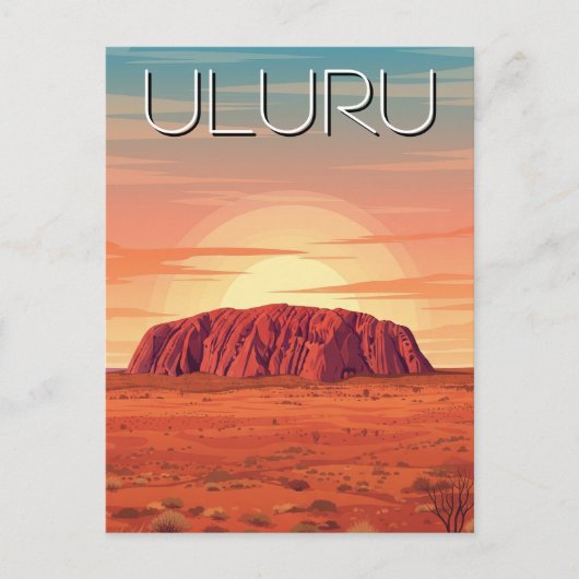  Uluru Australië zonsondergang Briefkaart (Voorkant)