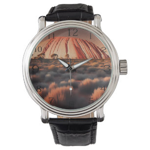 Uluru "Ayers Rock" Australia olieverf, Horloge