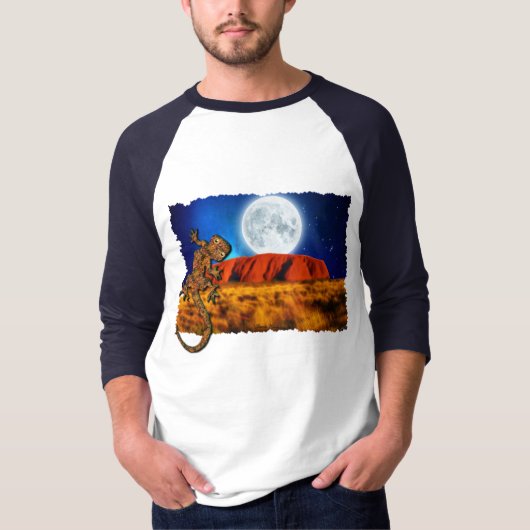 Uluru Ayer's Rock & Australian Gecko Art Shirt (Voorkant)
