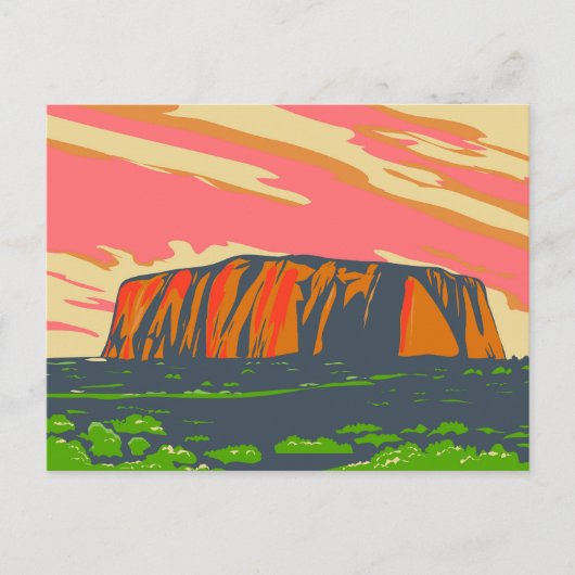 Uluru Ayers Rock in het Noordelijk Territorium van Briefkaart (Voorkant)