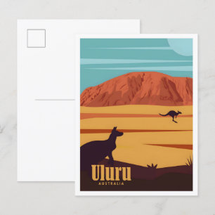 Uluru National Park Australië Vintage Travel Briefkaart