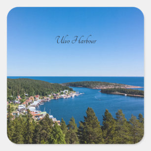 Ulvo Harbour, Hoga-Kusten, Zweden Vierkante Sticker