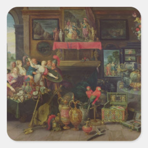 Ulysses herkent Achilles onder dochters Vierkante Sticker