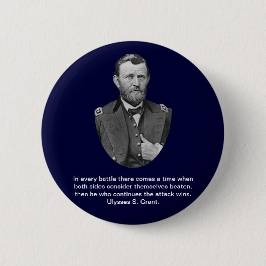Ulysses S. Grant citeert. Ronde Button 5,7 Cm (Voorkant)
