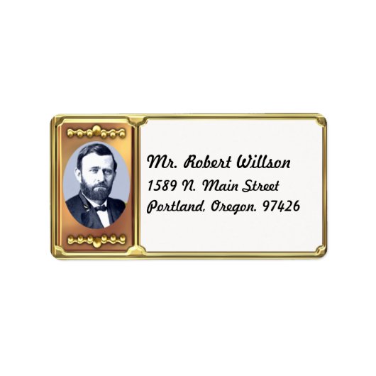 Ulysses S. Grant Étiquette de adresse (Devant)