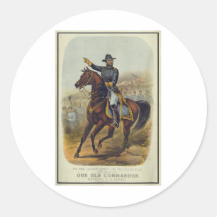 Ulysses S. Grant te paard Ronde Sticker