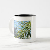 Ulysses vlinder in vlucht Australië Tweekleurige Koffiemok (Voorkant links)