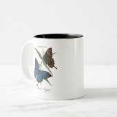 Ulysses vlinder tweekleurige koffiemok (Voorkant links)