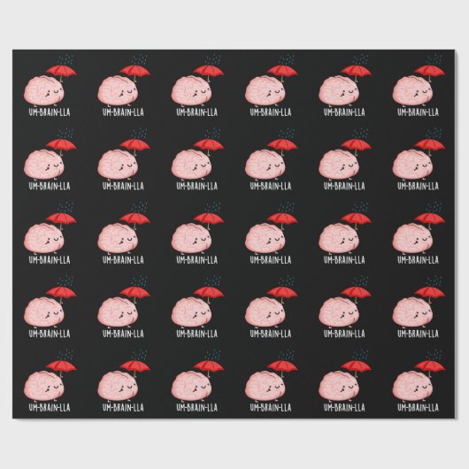 Um-brain-lla Grappige Brain Puns Dark BG Cadeaupapier (Vlak)
