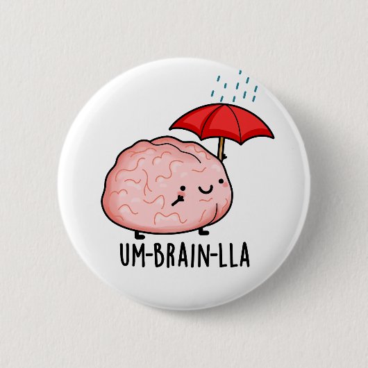 Um-brein-lla Grappige Brain Puns Ronde Button 5,7 Cm (Voorkant)