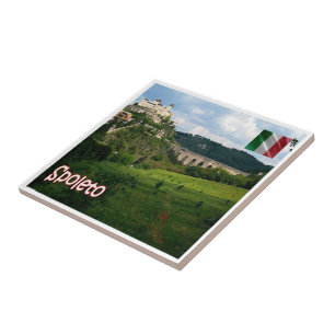 UMB010 SPOLETO, Panorama, Umbrië, Italië, Tegeltje