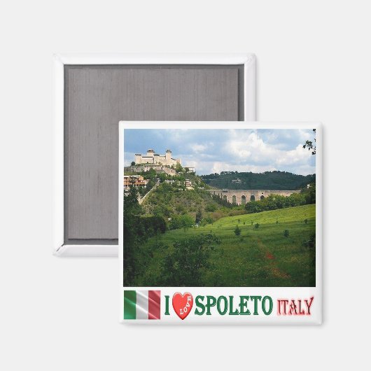 UMB013 SPOLETO I Love, Umbria, Italy, Fridge Magneet (Voorkant / Achterkant)
