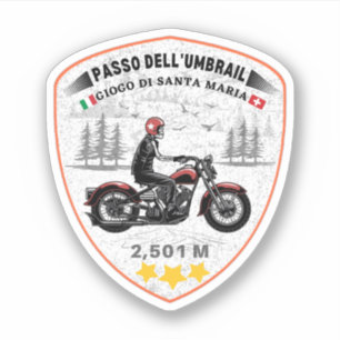 Umbrail passeert grensalpen Italië-Zwitserland Sticker