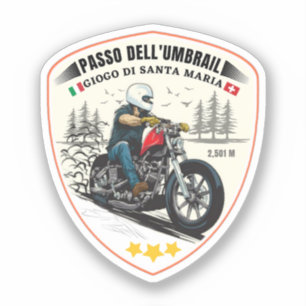 Umbrail passeert grensalpen Italië-Zwitserland Sticker