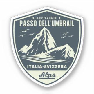 Umbrailpas Italië-Zwitserland grens Alpen Sticker