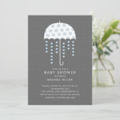 Umbrella Baby Boy Shower Invitation (Debout devant)