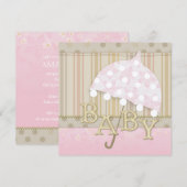 Umbrella Baby Shower Invitations (Devant / Derrière)