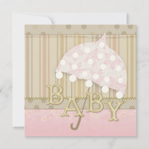 Umbrella Baby Shower-uitnodigingen Kaart