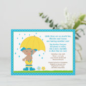 Umbrella Baby Sprinkle Shower African American Boy Kaart (Staand voorkant)
