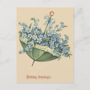 Umbrella Blue Forget-Me-Not Briefkaart