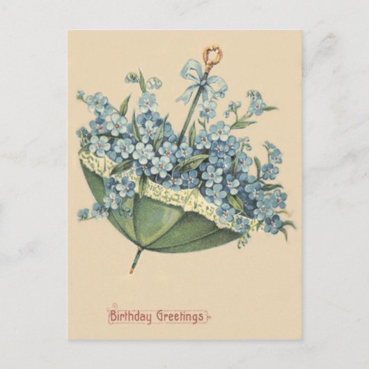 Umbrella Blue Forget-Me-Not Briefkaart (Voorkant)