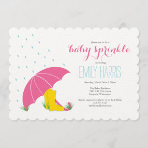 Umbrella & Boots Baby Sprinkle Shower Uitnodiging