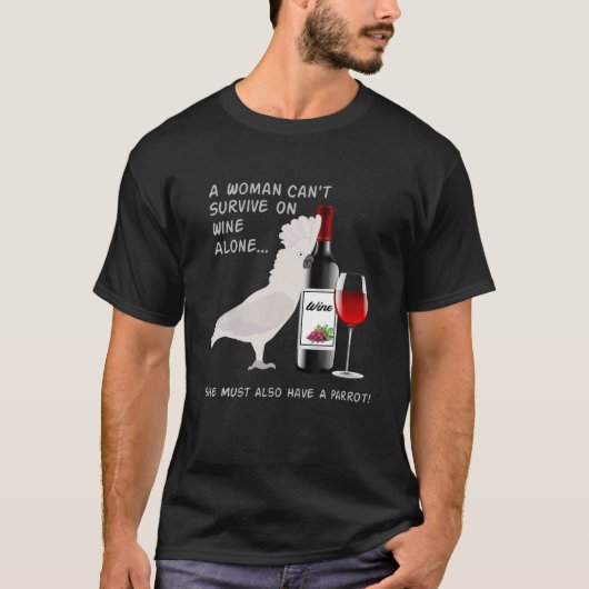 Umbrella Cockato Parrot Wine Loop Drink T-shirt (Voorkant)