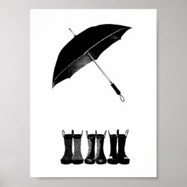 Umbrella en Boots Poster