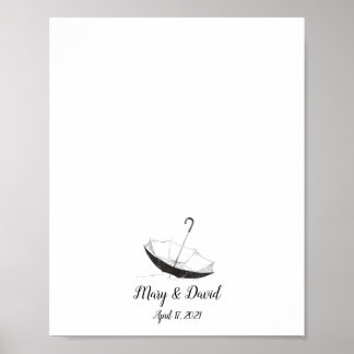 Umbrella Fingerprint Guestbook Poster