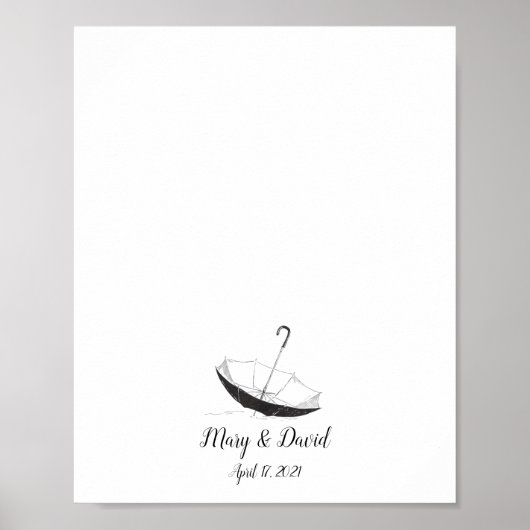 Umbrella Fingerprint Guestbook Poster (Voorkant)