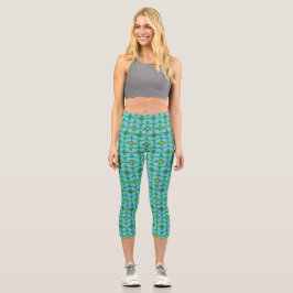 Umbrella Flowers High Waisted Capris