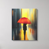 Umbrella in Red Canvas Print (Voorkant)