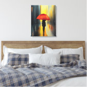 Umbrella in Red Canvas Print (Insitu (Slaapkamer))