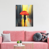 Umbrella in Red Canvas Print (Insitu (Woonkamer))