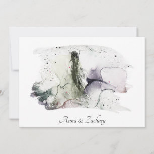 *~* Umbrella Japan Woman RSVP QR AR27 Wedding Kaart