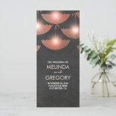 Umbrella Lights Chalk and Pink Wedding Programme (Debout devant)