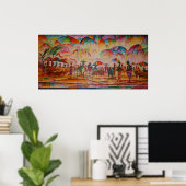 Umbrella Market - Canvas Print (Thuiskantoor)