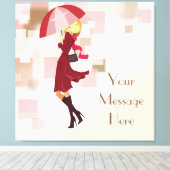 Umbrella Mode Model Wrapped Canvas Afdruk (Insitu (Houten vloer))