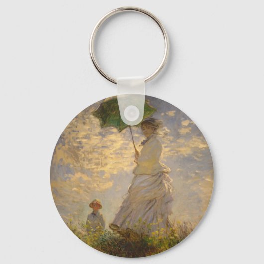 Umbrella Monet Painting Sleutelhanger (Voorkant)